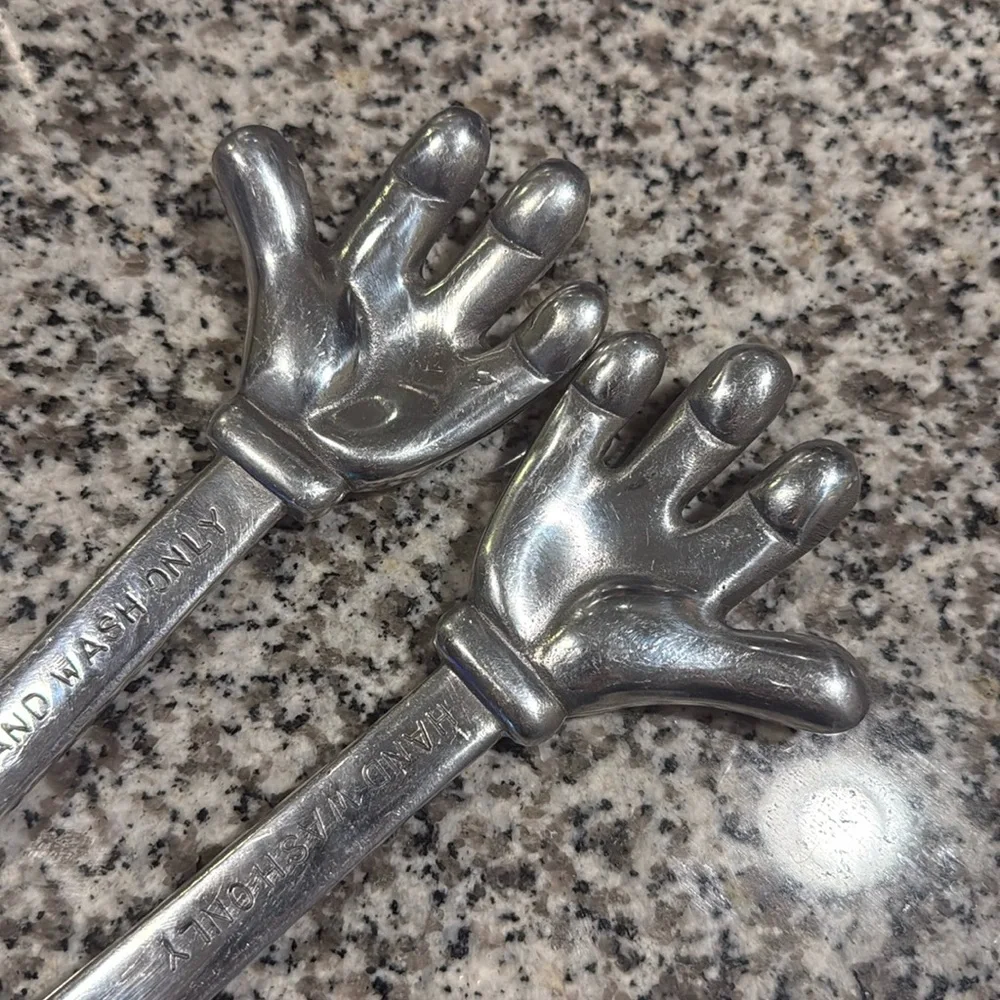 Disney Mickey Mouse Silver Hand-Shaped Salad Servers